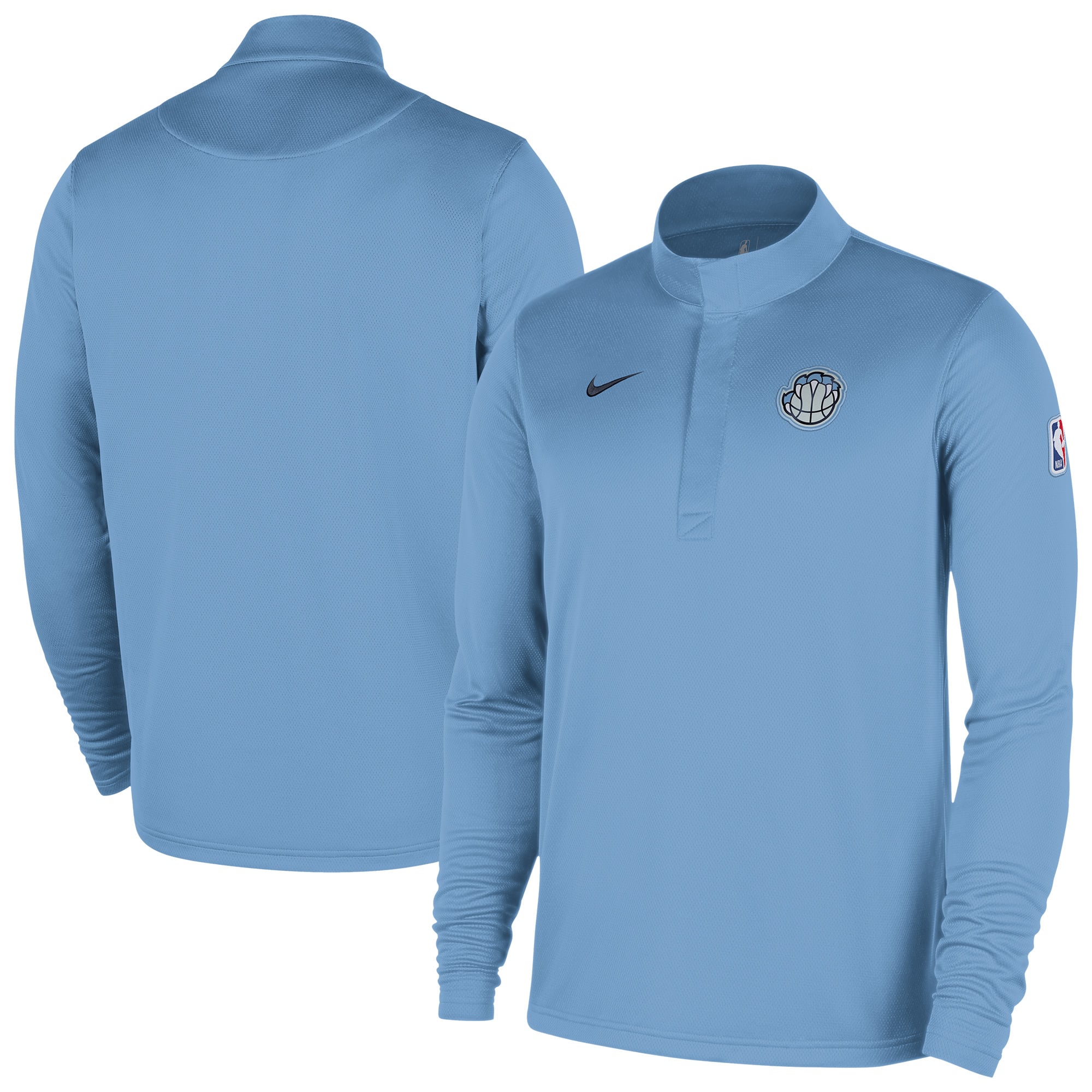 Men's Nike  Light Blue Memphis Grizzlies 2025/26 City Edition Remix Authentic Coaches Dri-FIT Half-Zip Top