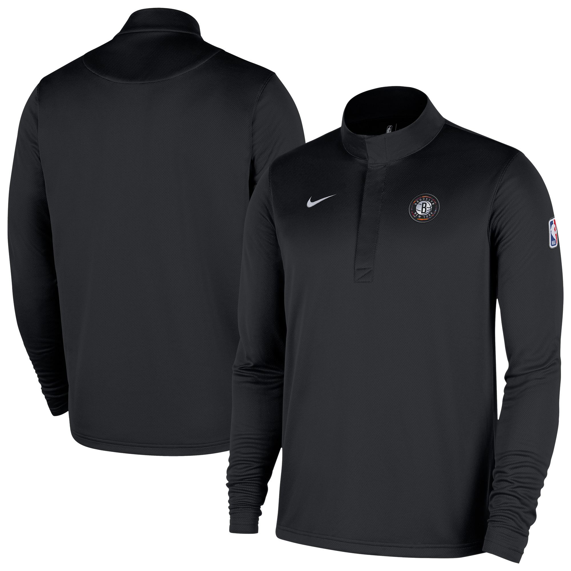 Men's Nike Black Brooklyn Nets 2025/26 City Edition Remix Authentic Coaches Dri-FIT Half-Zip Top