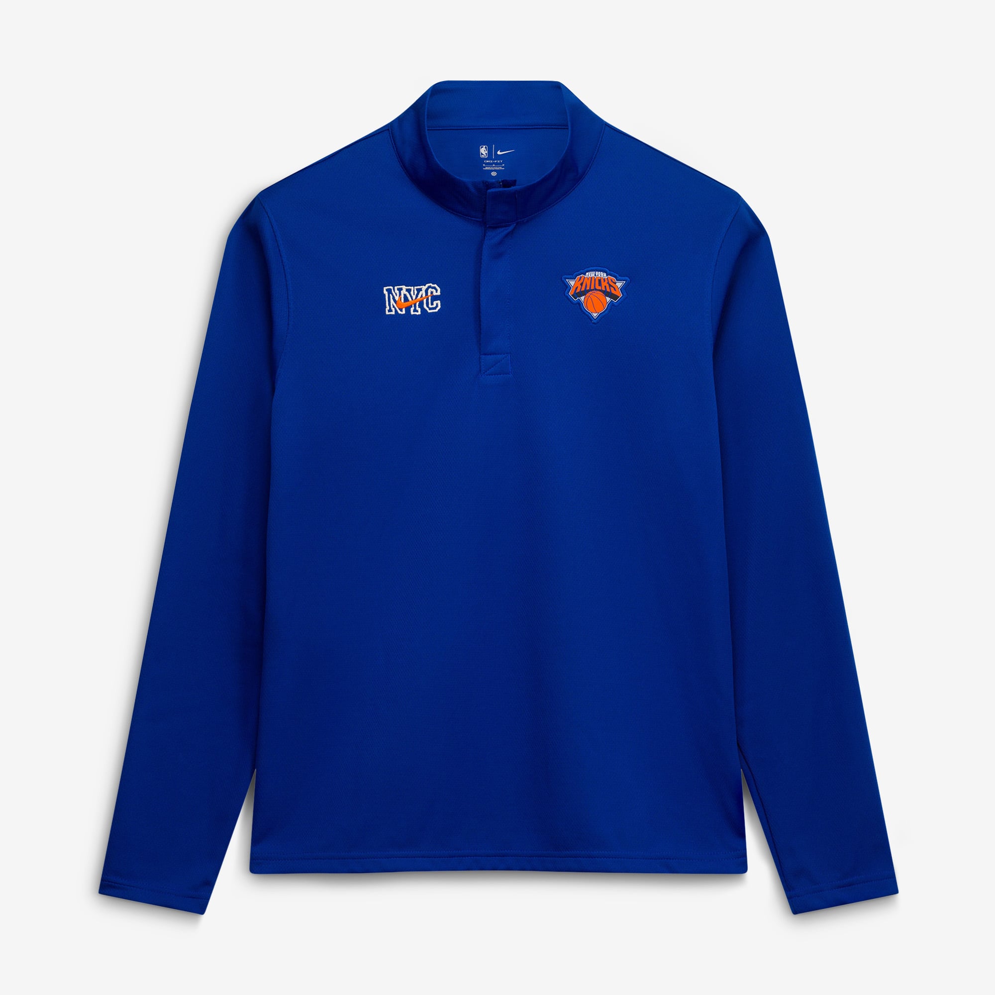 Men's Nike Blue New York Knicks 2025/26 City Edition Remix Authentic Coaches Dri-FIT Half-Zip Top
