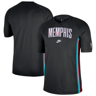 Men's Nike Black Memphis Grizzlies Classic Edition Hardwood Classics Authentic Game Shooting Dri-FIT Raglan T-Shirt