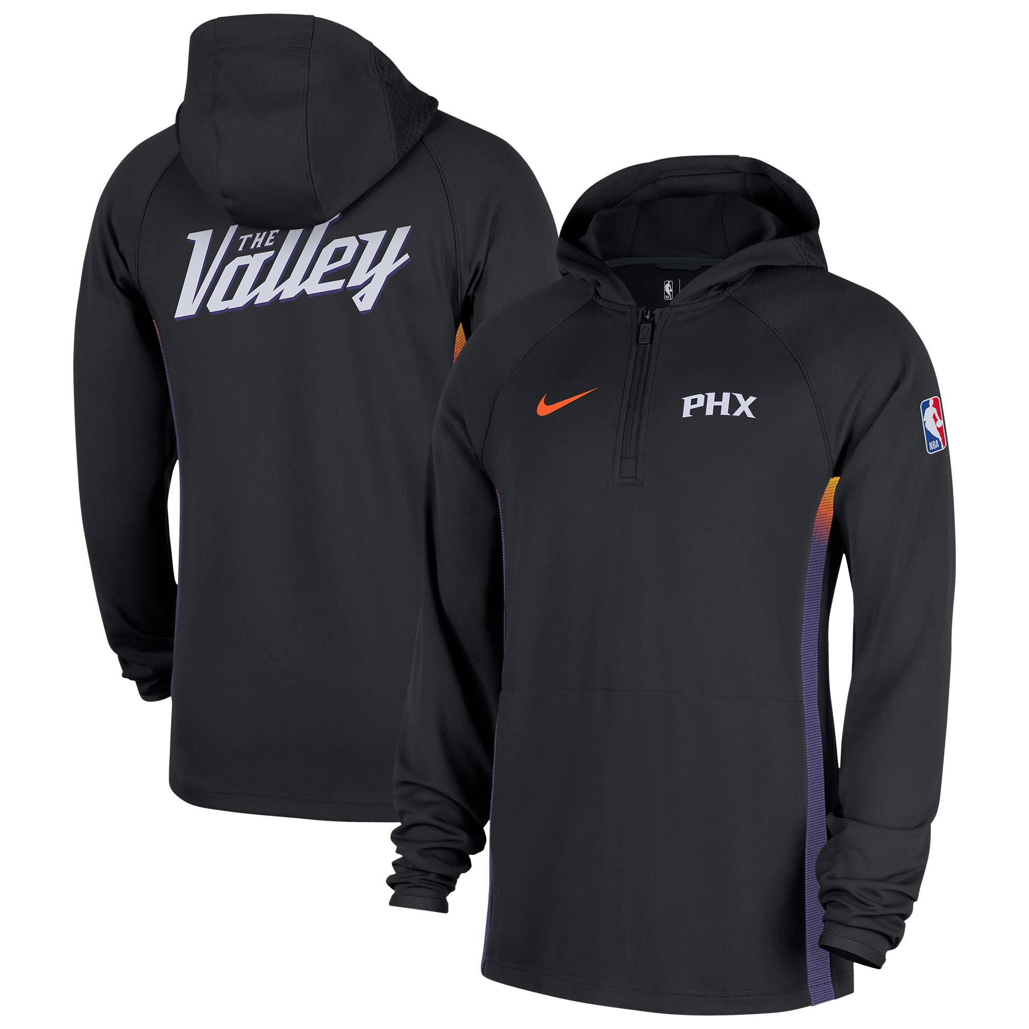Men's Nike Black Phoenix Suns 2025/26 City Edition Remix Authentic On-Court Quarter-Zip Dri-FIT Hooded Jacket