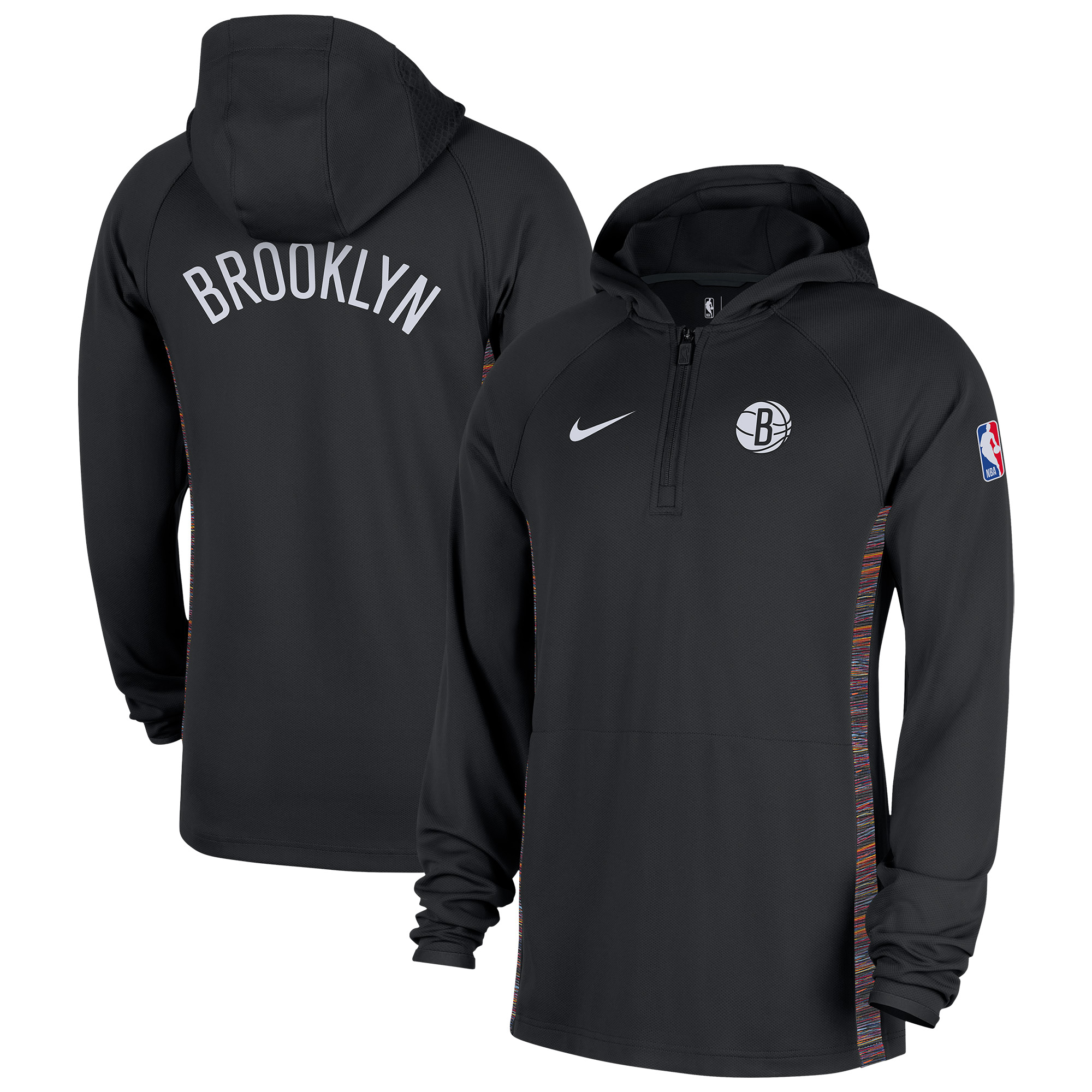Men's Nike Black Brooklyn Nets 2025/26 City Edition Remix Authentic On-Court Quarter-Zip Dri-FIT Hooded Jacket