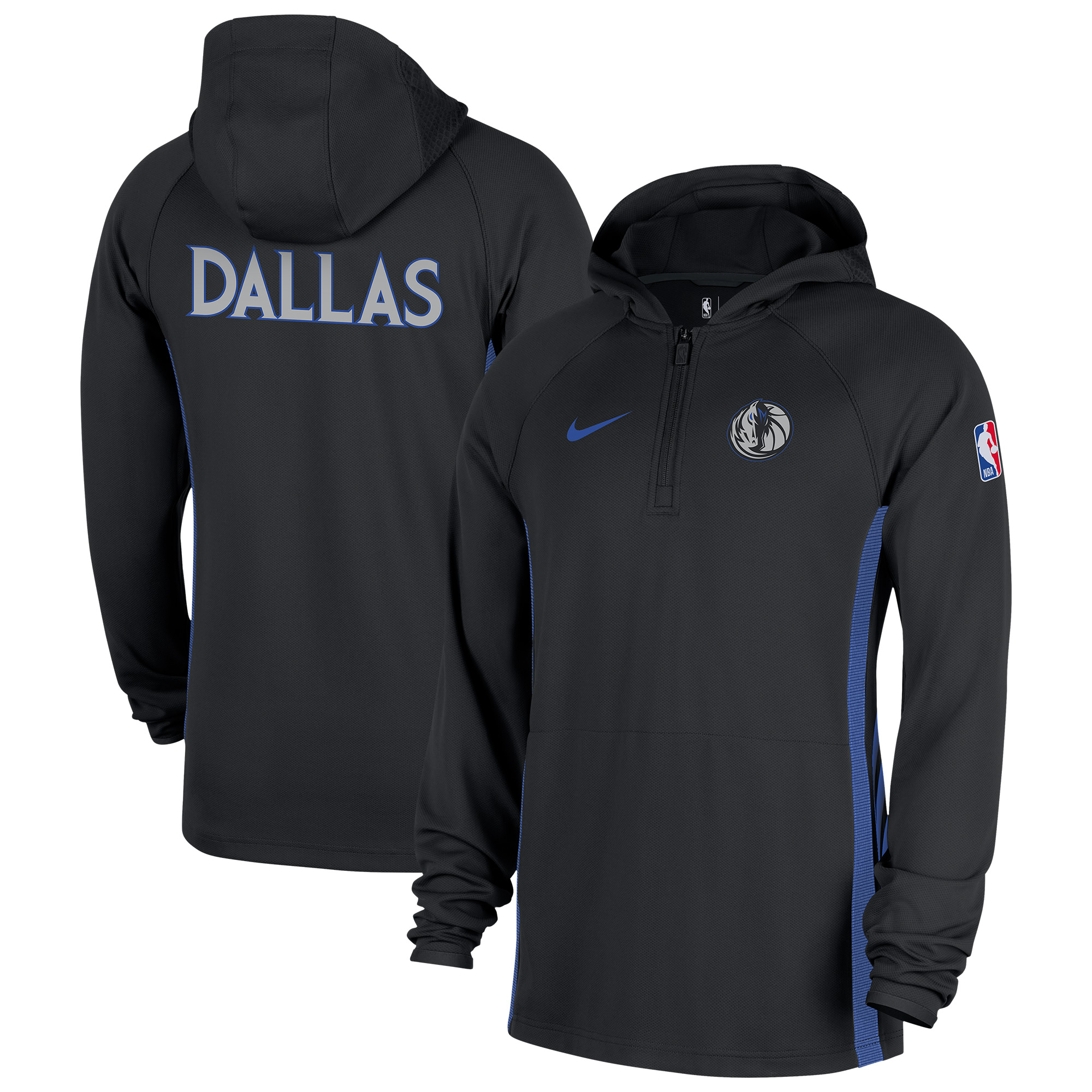 Men's Nike Black Dallas Mavericks 2025/26 City Edition Remix Authentic On-Court Quarter-Zip Dri-FIT Hooded Jacket