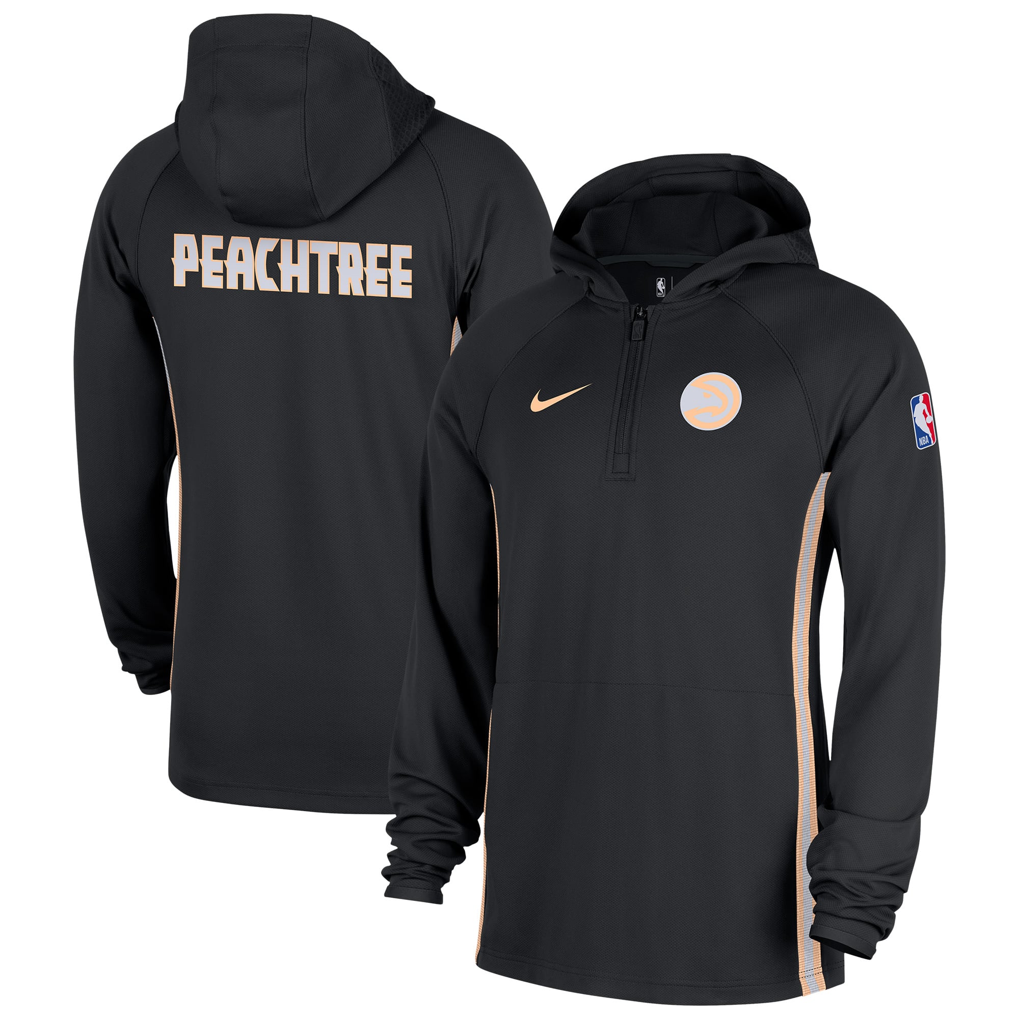 Men's Nike Black Atlanta Hawks 2025/26 City Edition Remix Authentic On-Court Quarter-Zip Dri-FIT Hooded Jacket