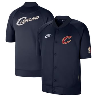 Men's Nike Navy Cleveland Cavaliers Classic Edition Hardwood Classics Authentic On-Court Game Full-Snap Jacket