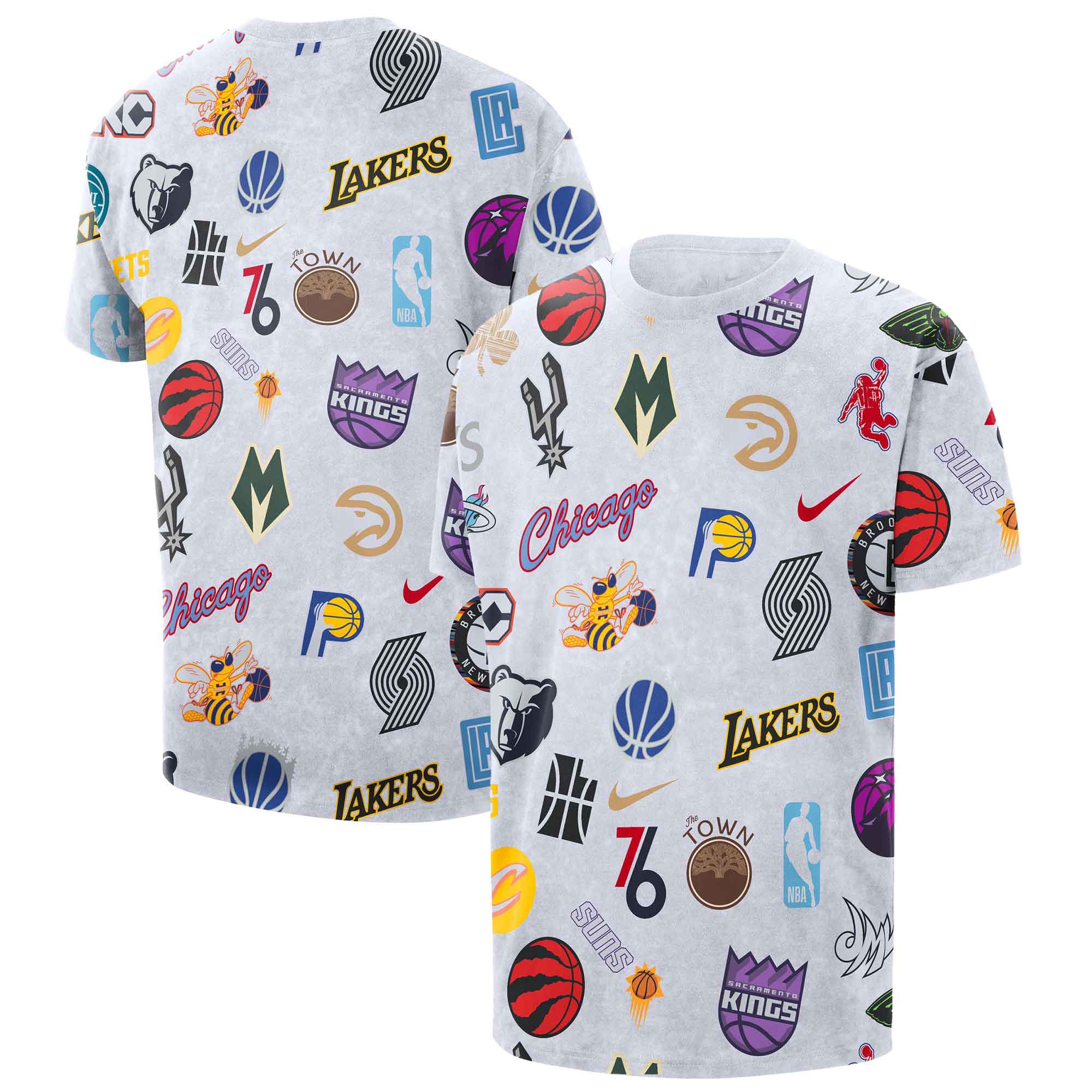 Unisex Nike White NBA 2025/26 City Edition Remix All Over Print T-Shirt