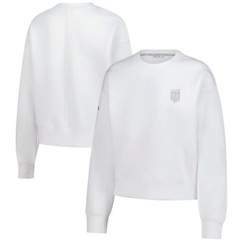 Women's Levelwear  White USWNT Luxe Sponge Tri-Blend Pullover Sweatshirt