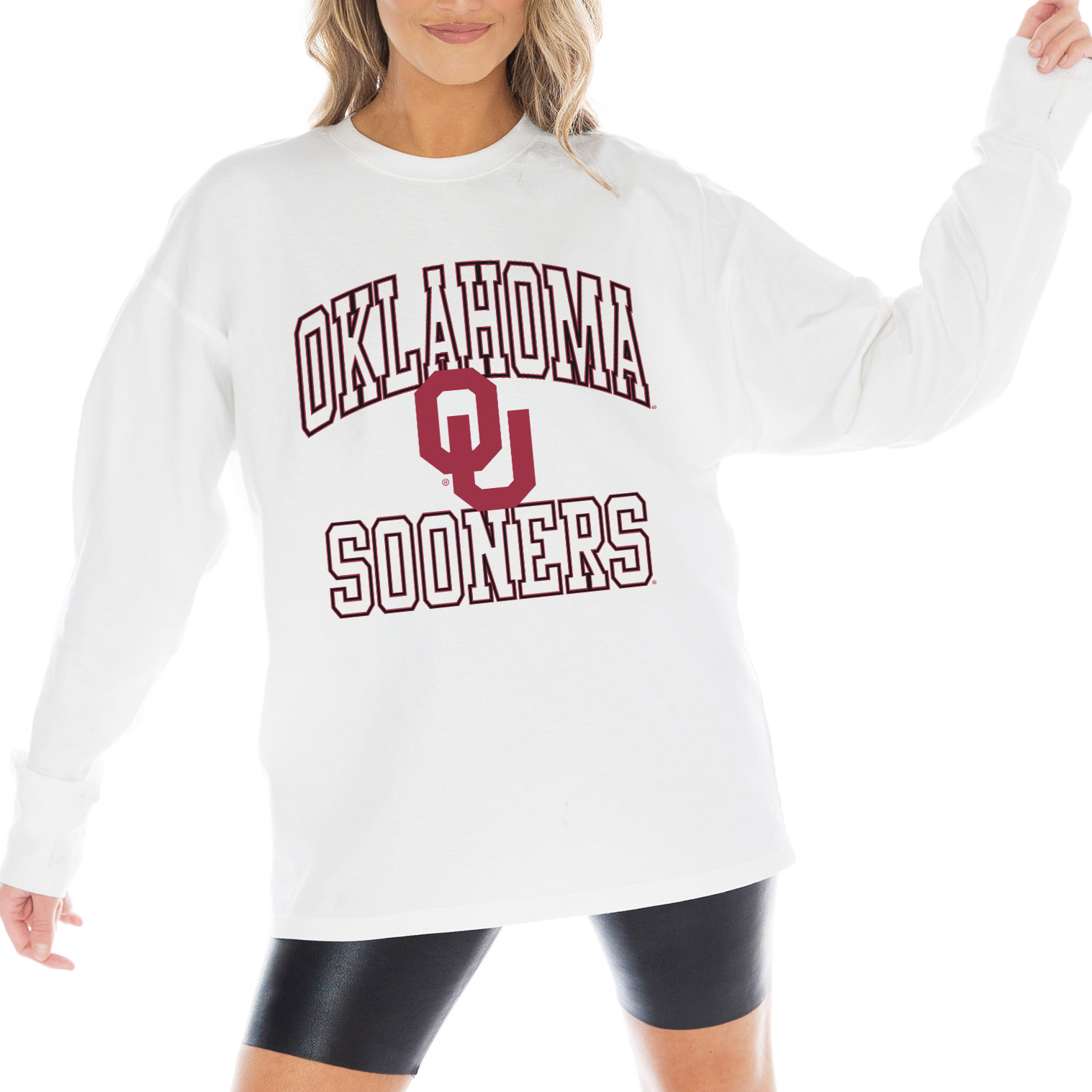 Women’s Gameday Couture White Oklahoma Sooners Mind Games Oversized Long Sleeve T-Shirt Women’s Gameday Couture White Oklahoma Sooners Mind Games Oversized Long Sleeve T-Shirt