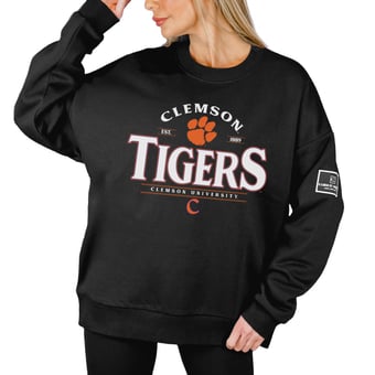Women's Gameday Couture Black Clemson Tigers Players Only Premium Pullover Sweatshirt