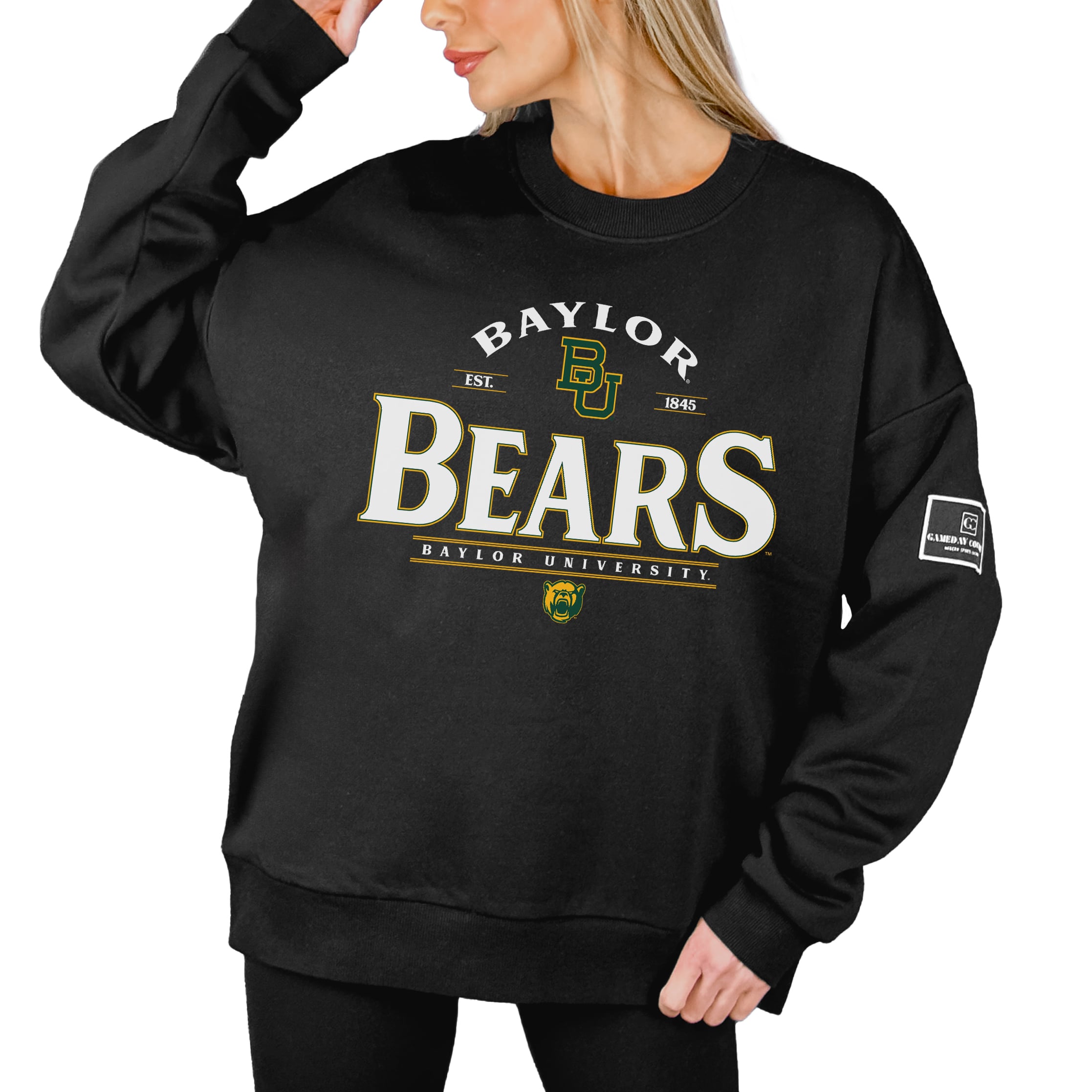 Women's Gameday Couture Black Baylor Bears Players Only Premium Pullover Sweatshirt