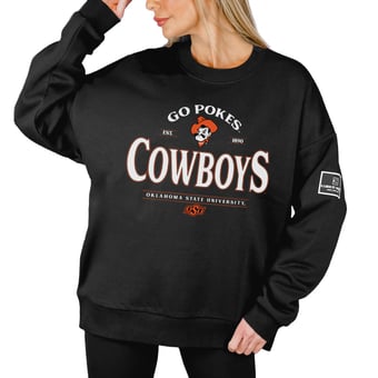 Women's Gameday Couture Black Oklahoma State Cowboys Players Only Premium Pullover Sweatshirt