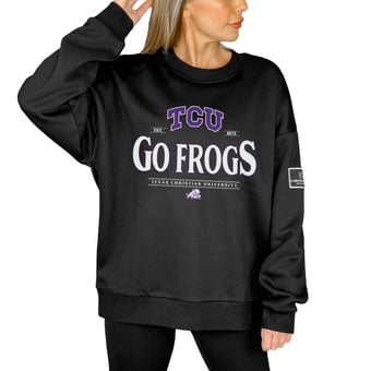 Women's Gameday Couture Black TCU Horned Frogs Players Only Premium Pullover Sweatshirt