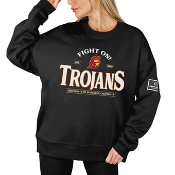 Women's Gameday Couture Black USC Trojans Players Only Premium Pullover Sweatshirt