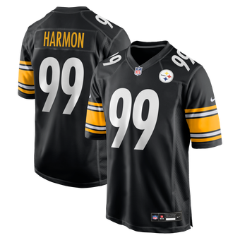 Men's Nike Derrick Harmon Black Pittsburgh Steelers Game Player Jersey