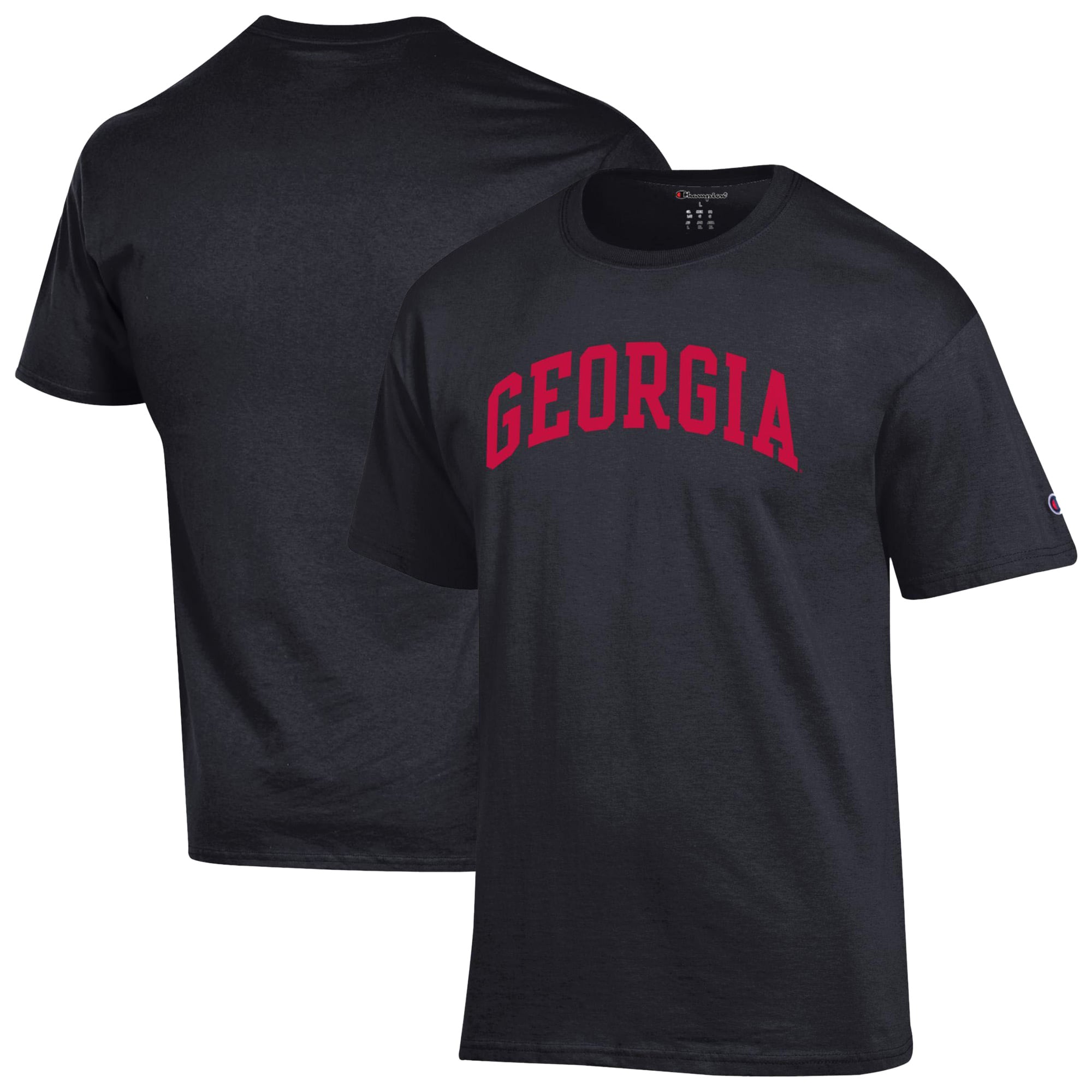 Men's Champion Black Georgia Bulldogs Basic Arch T-Shirt