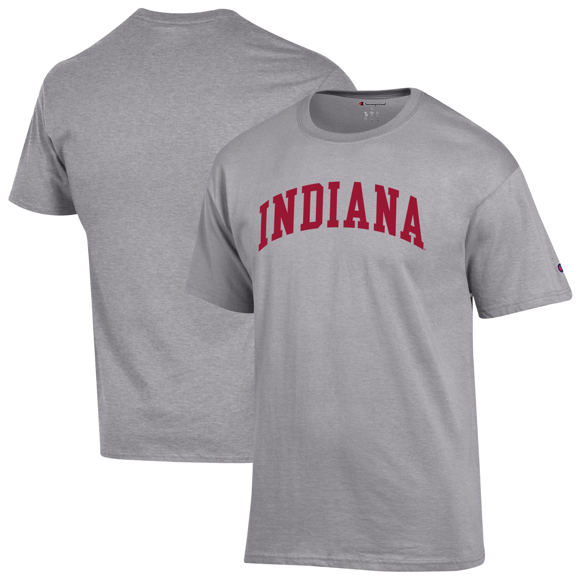 Men’s Champion Heather Gray Indiana Hoosiers Basic Arch T-Shirt Men’s Champion Heather Gray Indiana Hoosiers Basic Arch T-Shirt