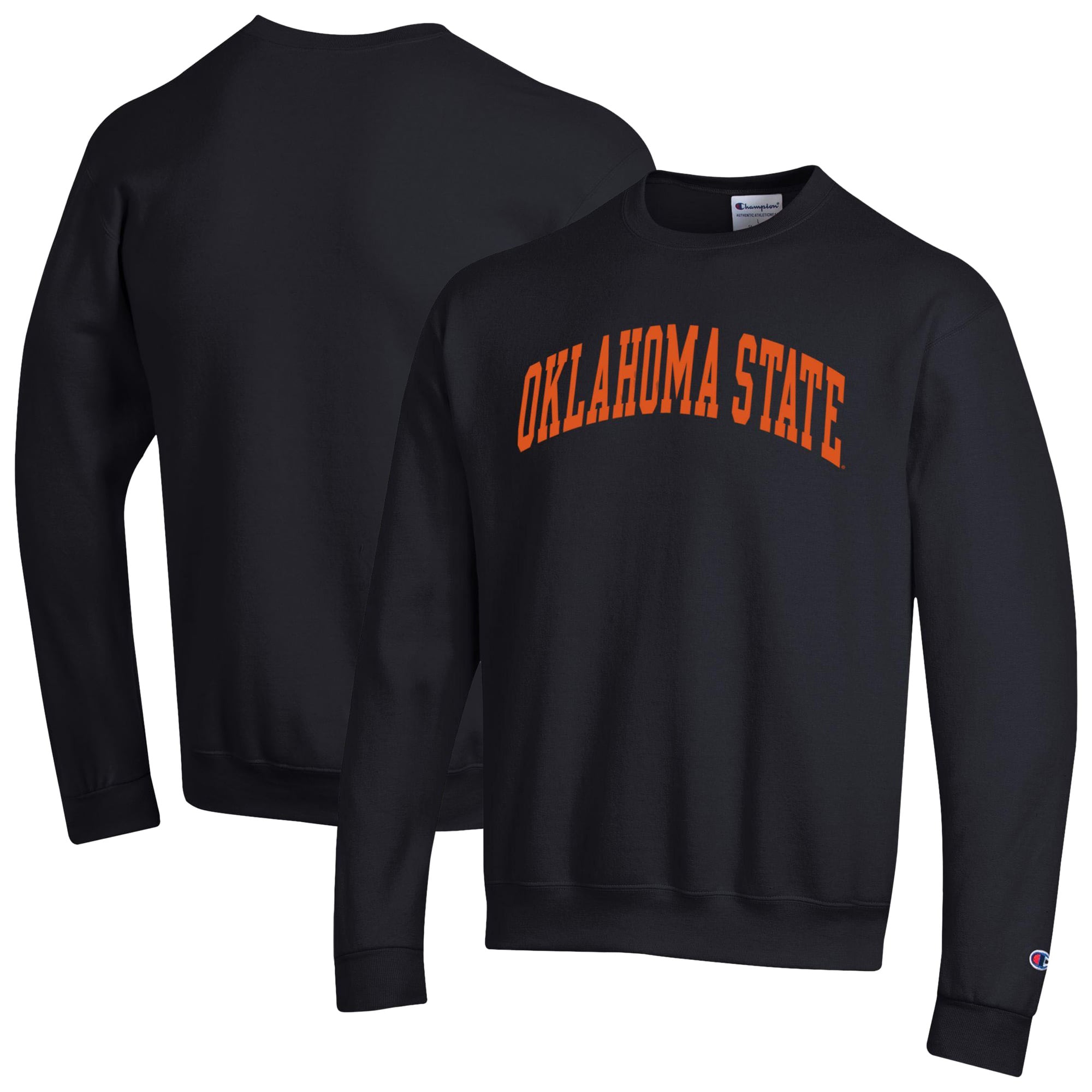 Men's Champion  Black Oklahoma State Cowboys Basic Arch Fleece Pullover Sweatshirt