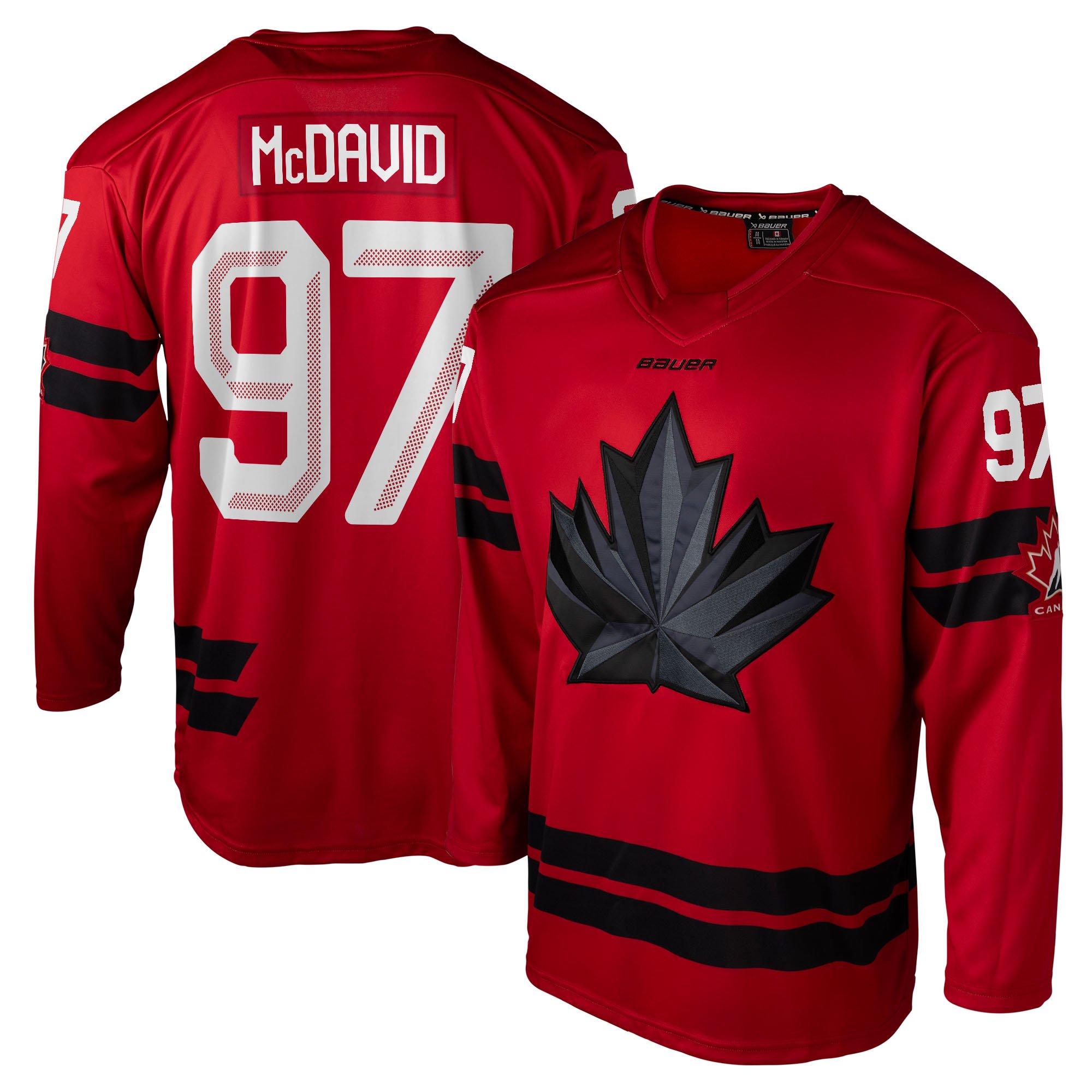 Maglia da hockey semi-professionale rossa Bauer Hockey Connor McDavid da uomo per il Canada 2026