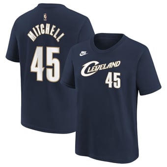Youth Nike Donovan Mitchell Navy Cleveland Cavaliers Name & Number T-Shirt - Classic Edition