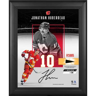 Jonathan Huberdeau Calgary Flames Facsimile Signature Framed 11" x 14" Showcase Collage with a Piece of Game-Used Puck - Limited Edition of 250