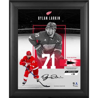 Dylan Larkin Detroit Red Wings Facsimile Signature Framed 11" x 14" Showcase Collage with a Piece of Game-Used Puck - Limited Edition of 250