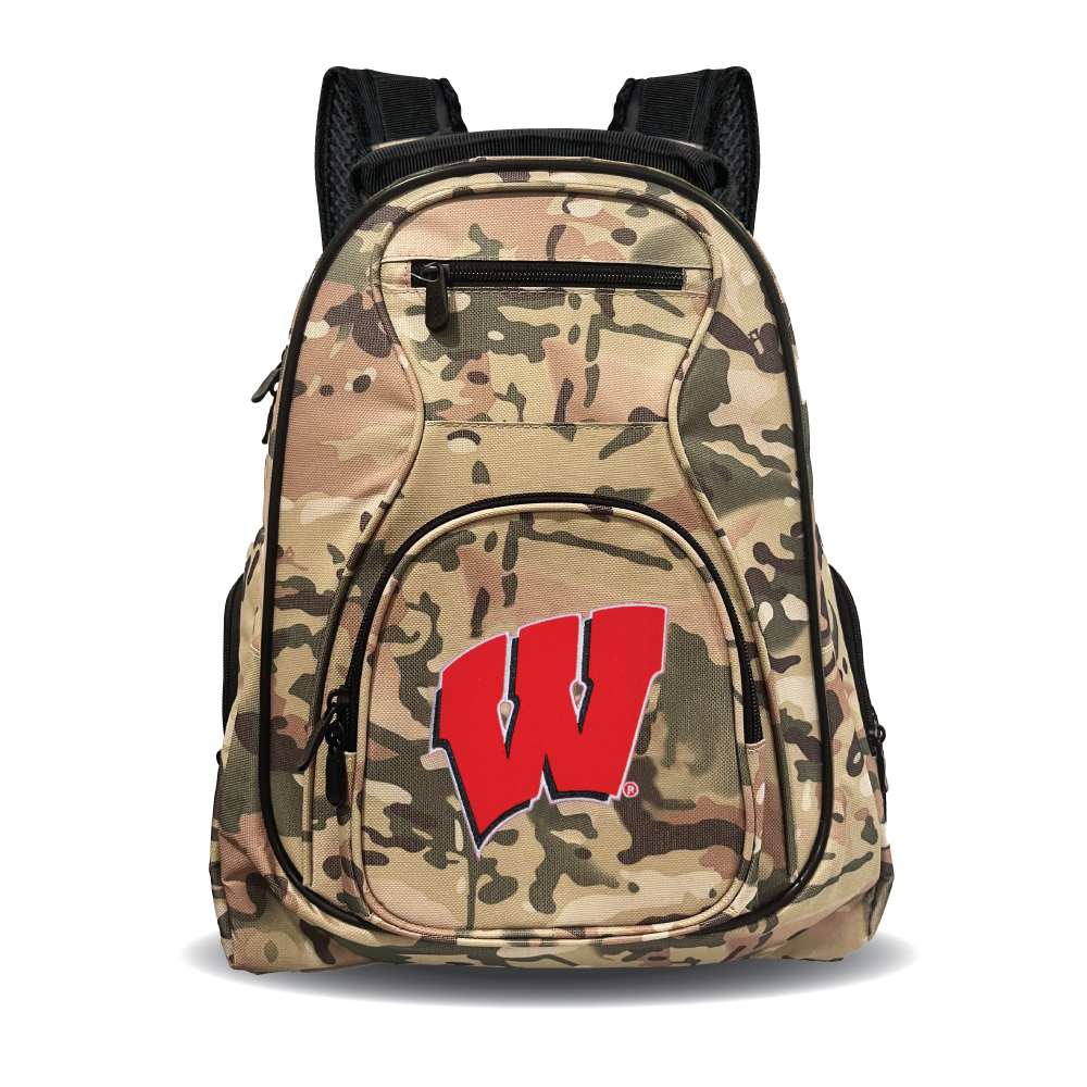 MOJO Wisconsin Badgers 19" Camo Premium Laptop Backpack