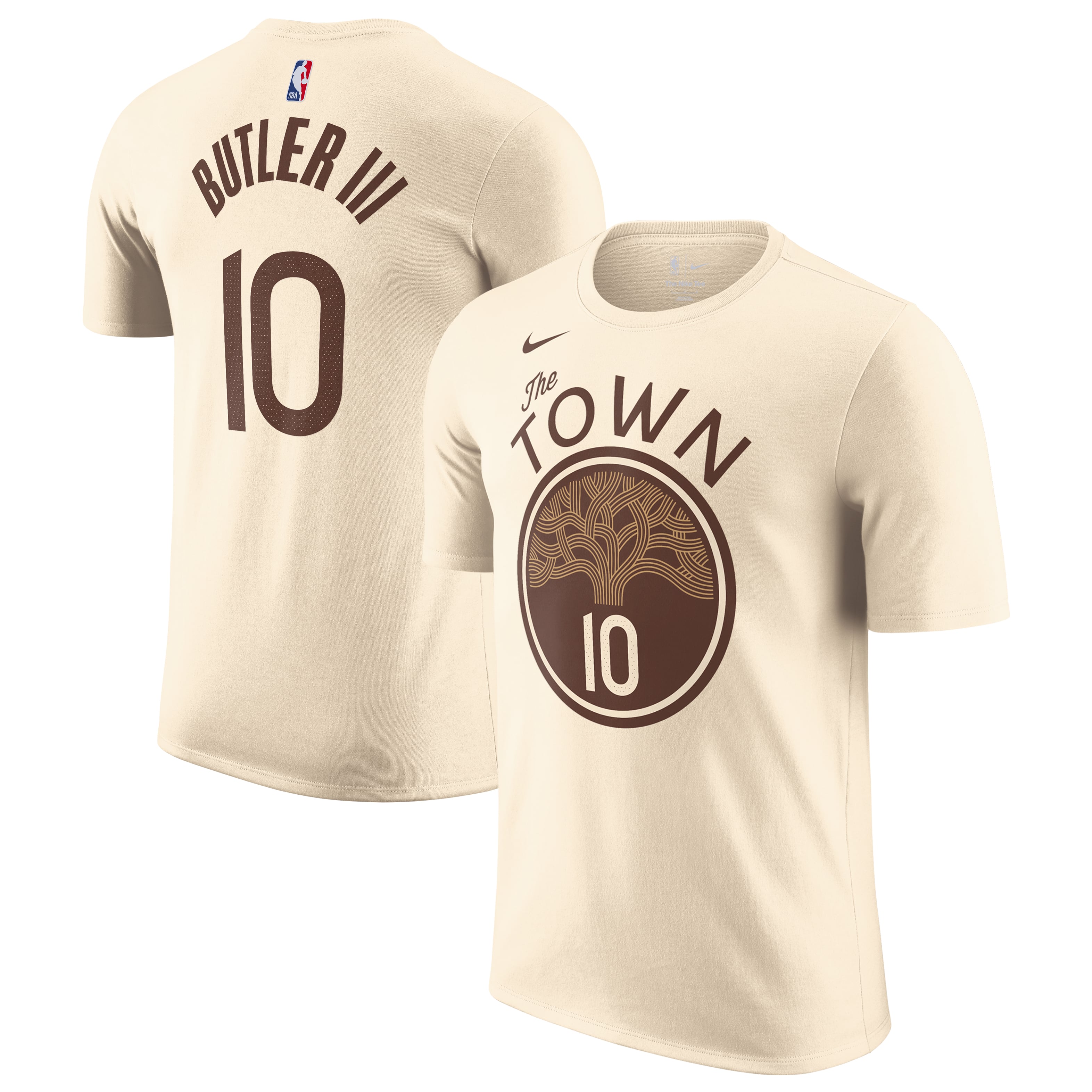 Unisex Nike Jimmy Butler III Tan Golden State Warriors 2025/26 City Edition Name & Number T-Shirt - City Edition