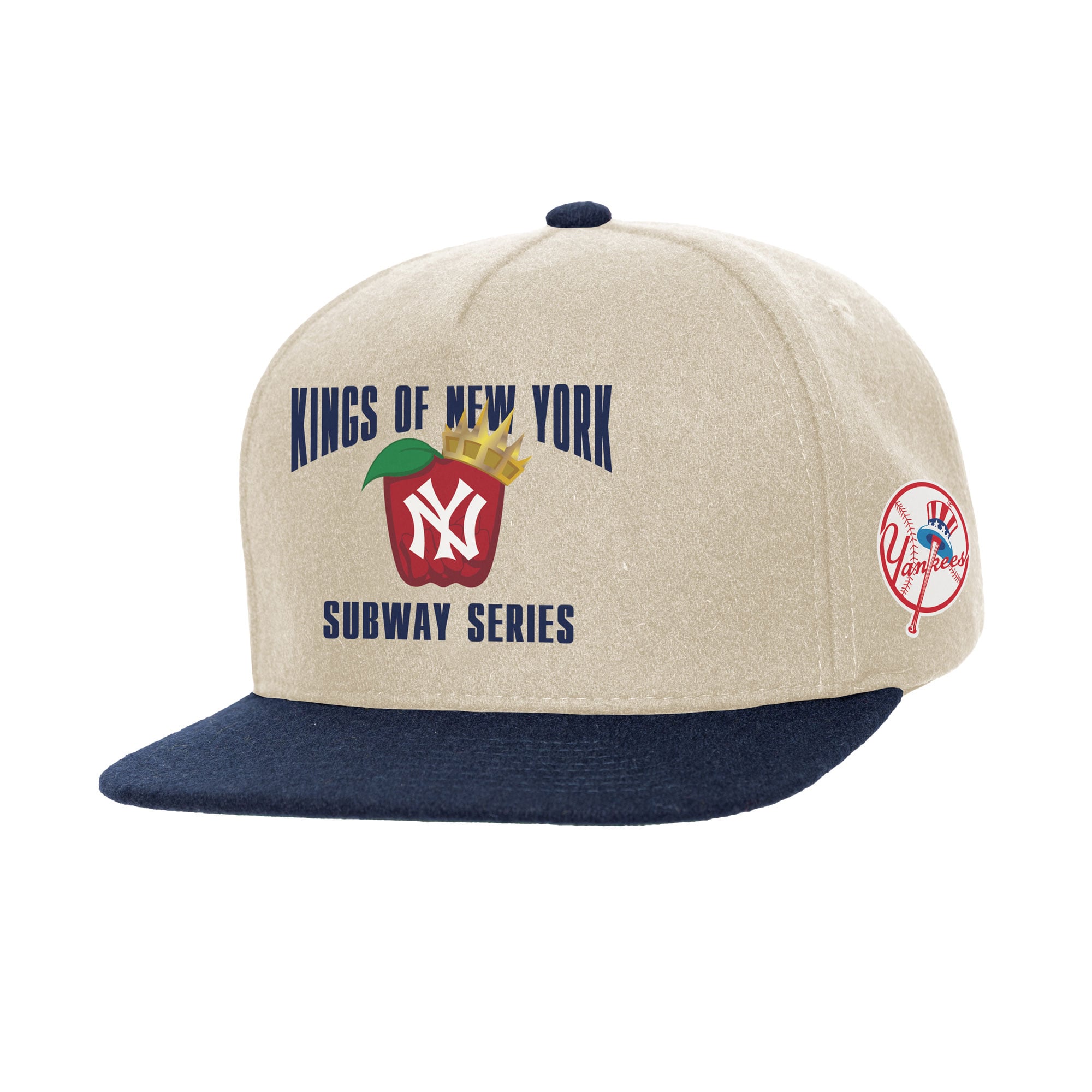 Men's Mitchell & Ness Cream New York Yankees Subway Series Snapback Hat