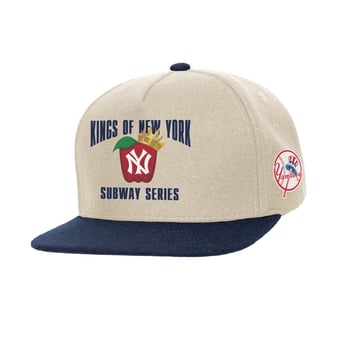 Men's Mitchell & Ness Cream New York Yankees Subway Series Snapback Hat