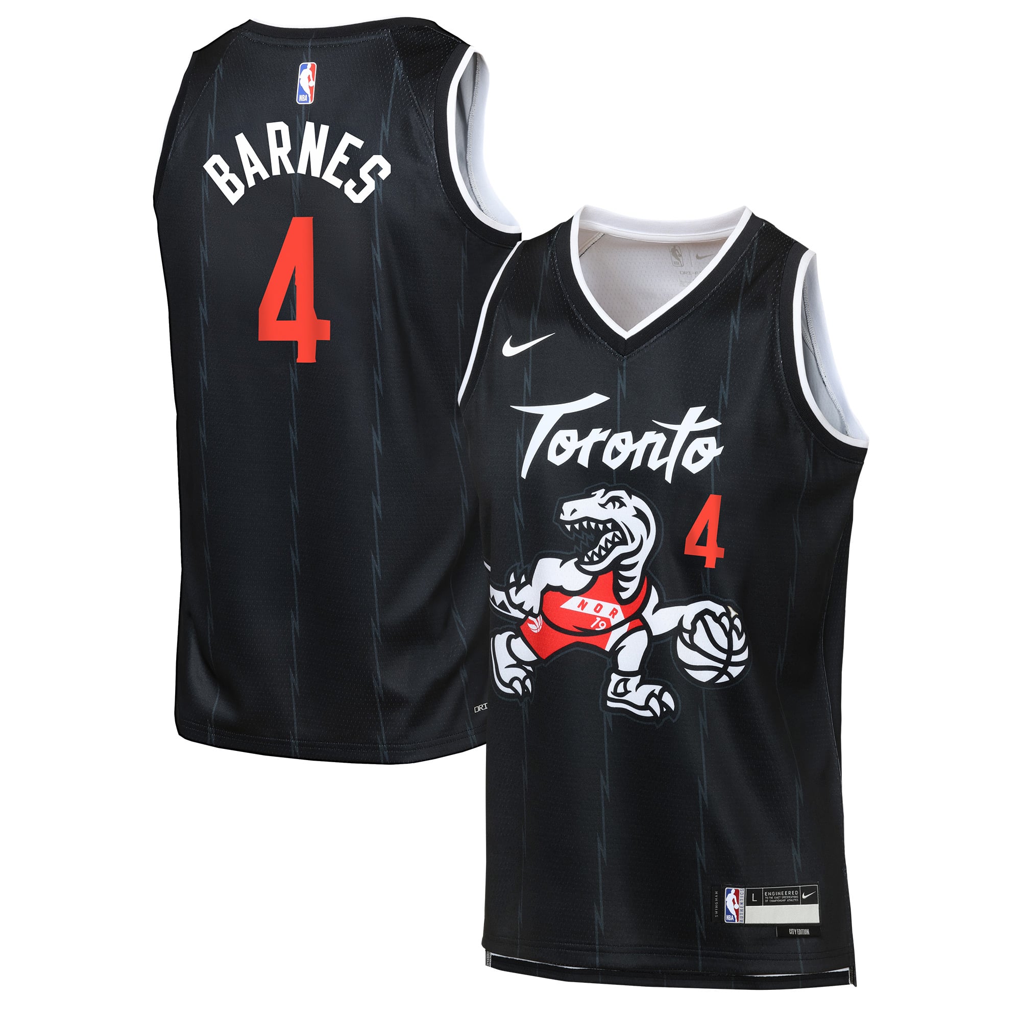 Youth Nike Scottie Barnes Black Toronto Raptors Swingman Player Jersey - City Edition