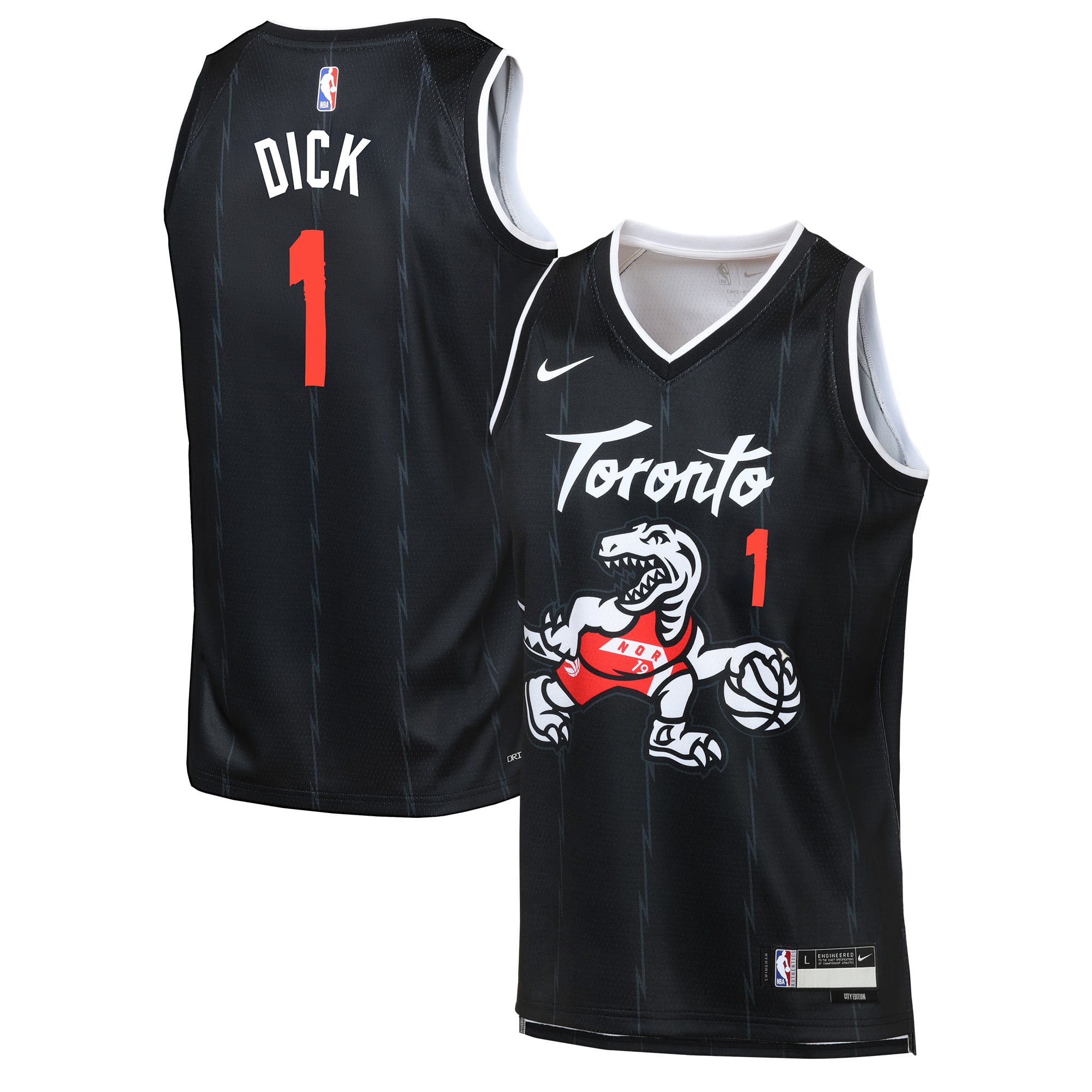Youth Nike Gradey Dick Black Toronto Raptors Swingman Player Jersey - City Edition
