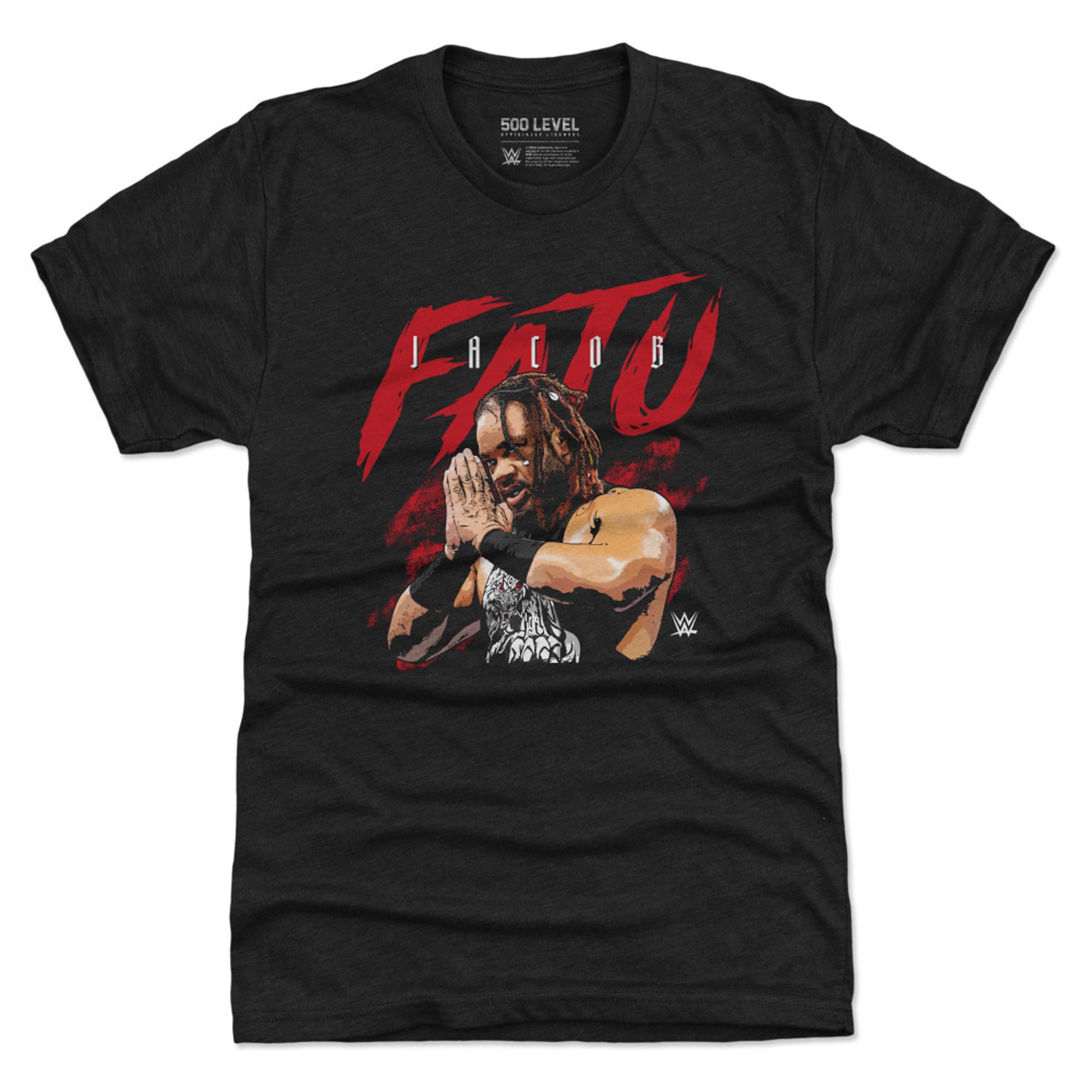 Men's 500 Level Heather Black Jacob Fatu Name Grunge Tri-Blend T-Shirt