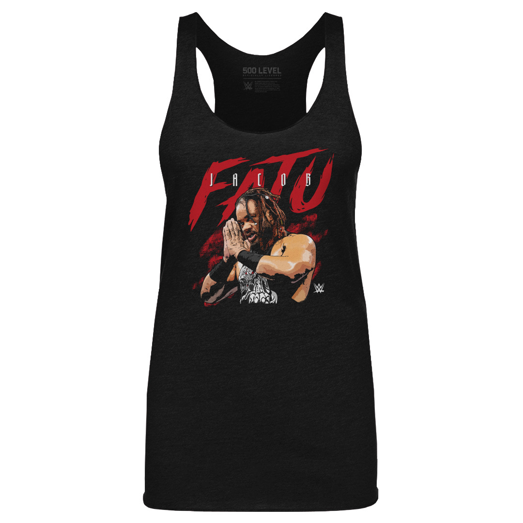 Women’s 500 Level Heather Black Jacob Fatu Name Grunge Tri-Blend Tank Top Women’s 500 Level Heather Black Jacob Fatu Name Grunge Tri-Blend Tank Top
