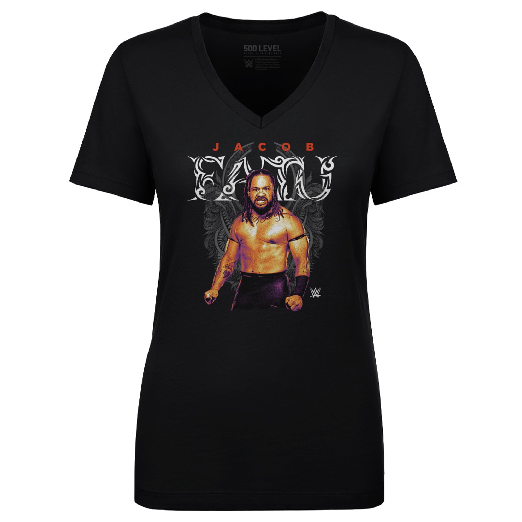 Women's 500 Level Black Jacob Fatu  V-Neck T-Shirt