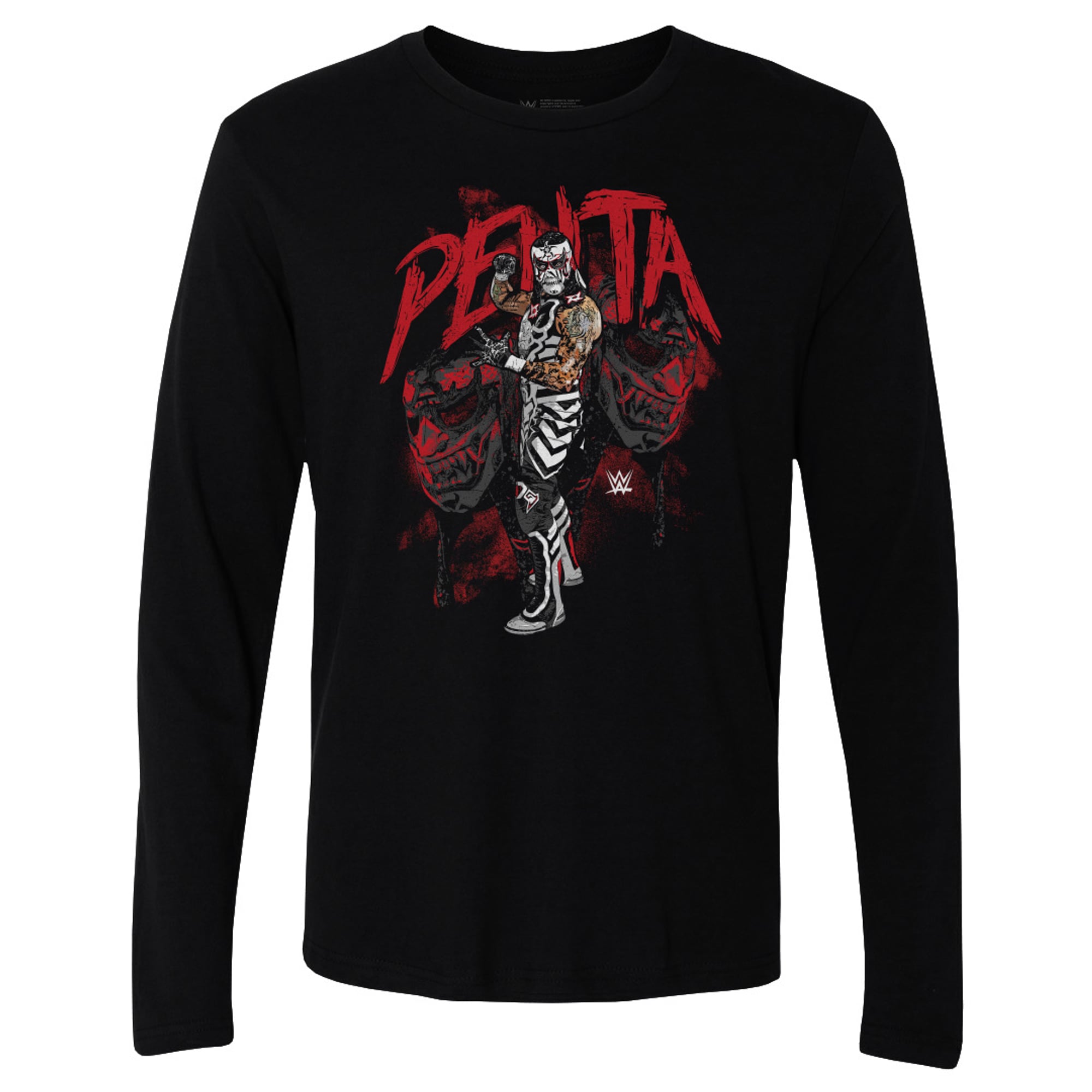 Men's 500 Level Black Penta Grunge Pose Long Sleeve T-Shirt