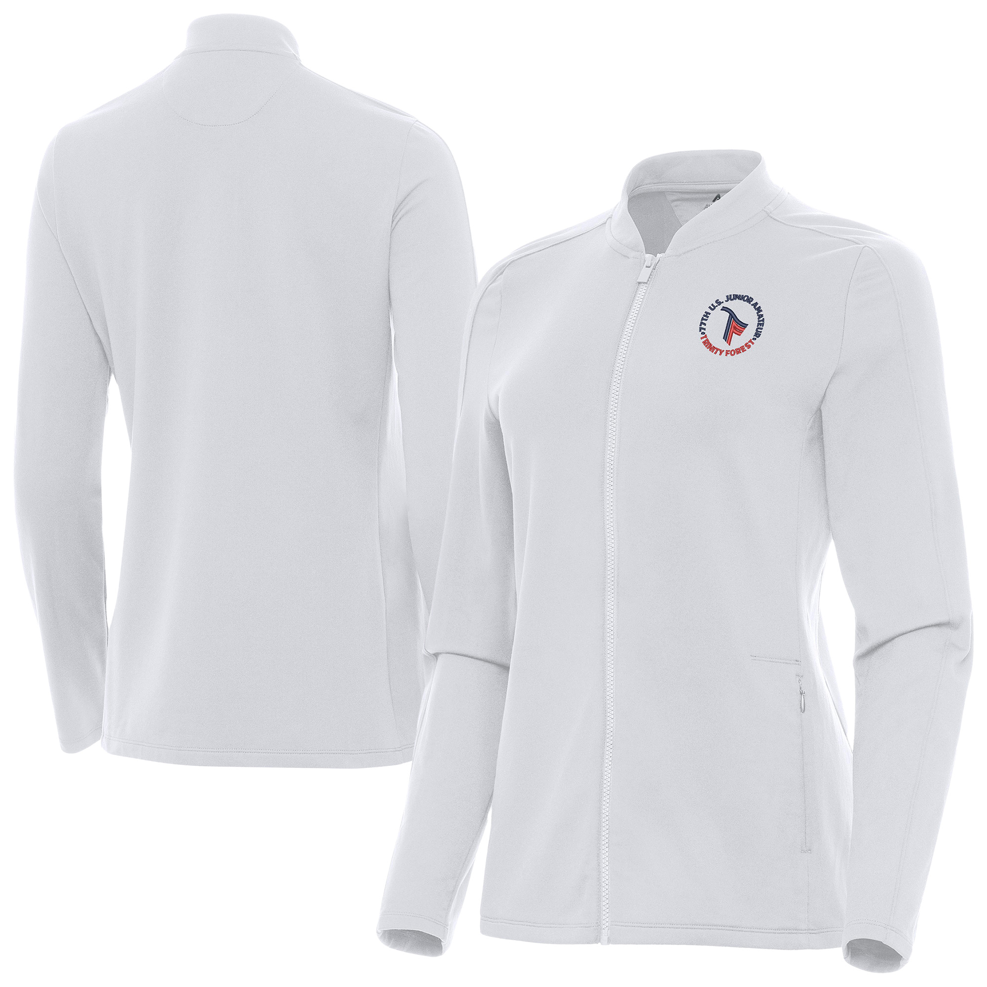 Women’s 2025 U.S. Junior Amateur Antigua White Continual Full-Zip Jacket Women’s 2025 U.S. Junior Amateur Antigua White Continual Full-Zip Jacket