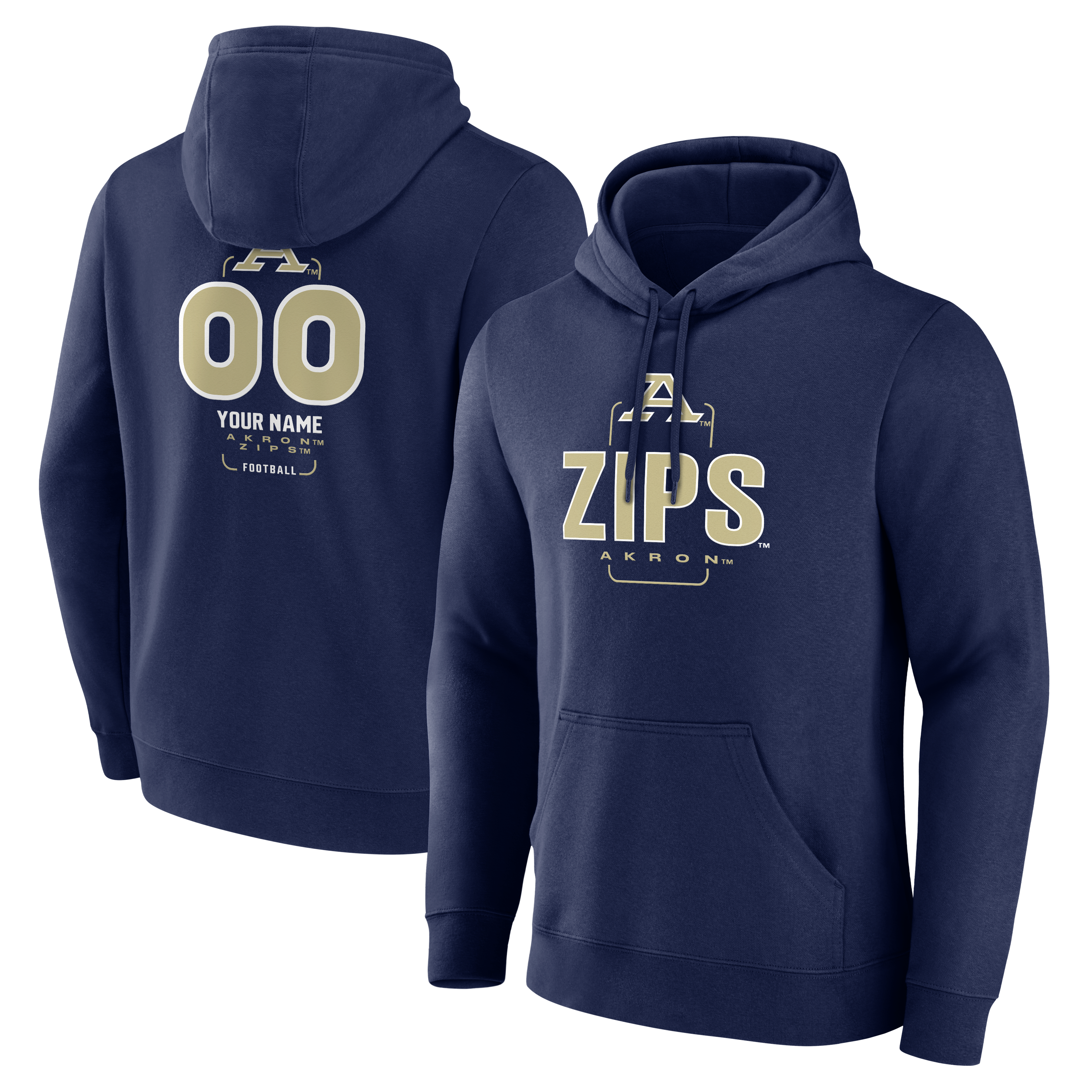 Men’s Navy Akron Zips Personalized Name & Number Midfielder Pullover Hoodie Men’s Navy Akron Zips Personalized Name & Number Midfielder Pullover Hoodie