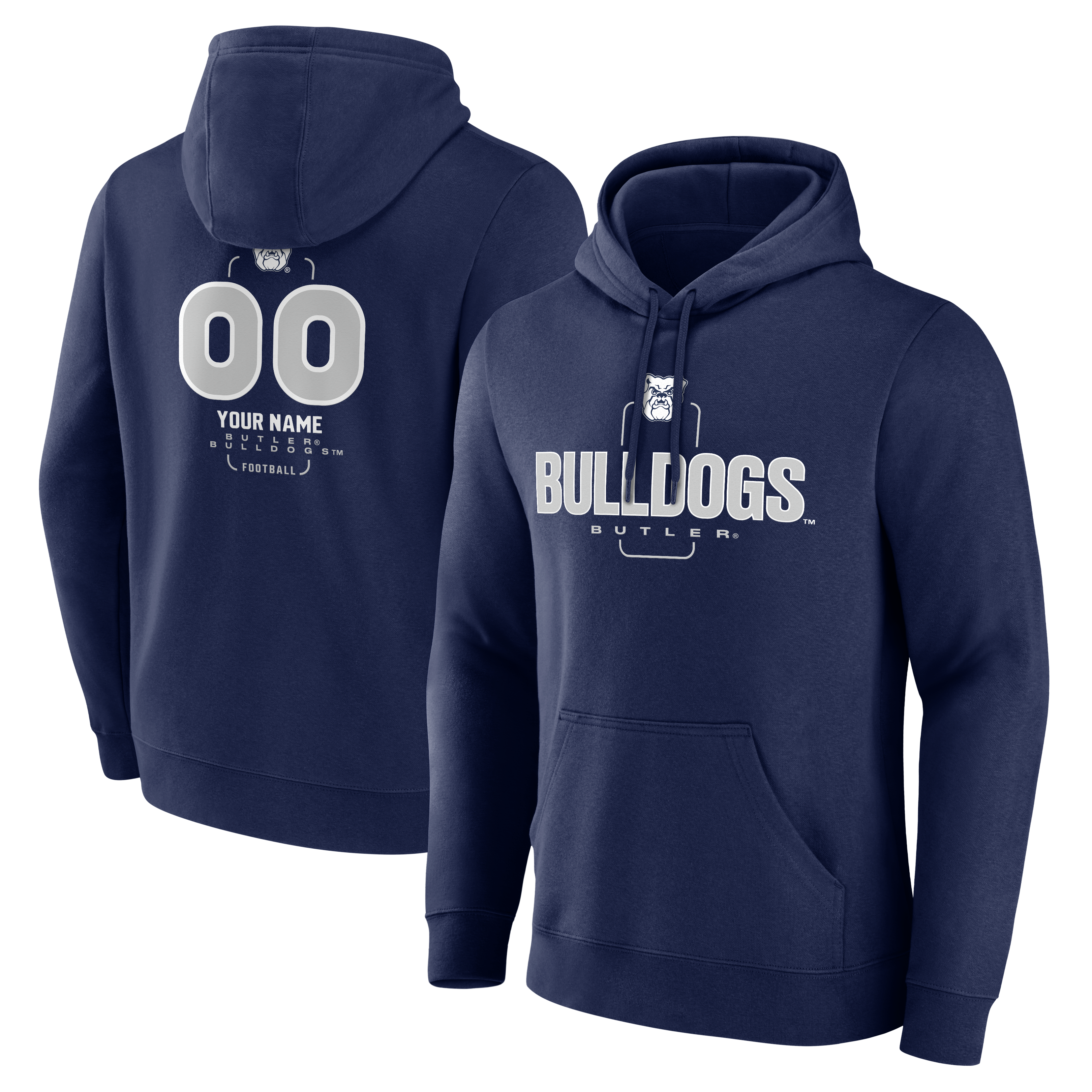 Men’s Navy Butler Bulldogs Personalized Name & Number Midfielder Pullover Hoodie Men’s Navy Butler Bulldogs Personalized Name & Number Midfielder Pullover Hoodie