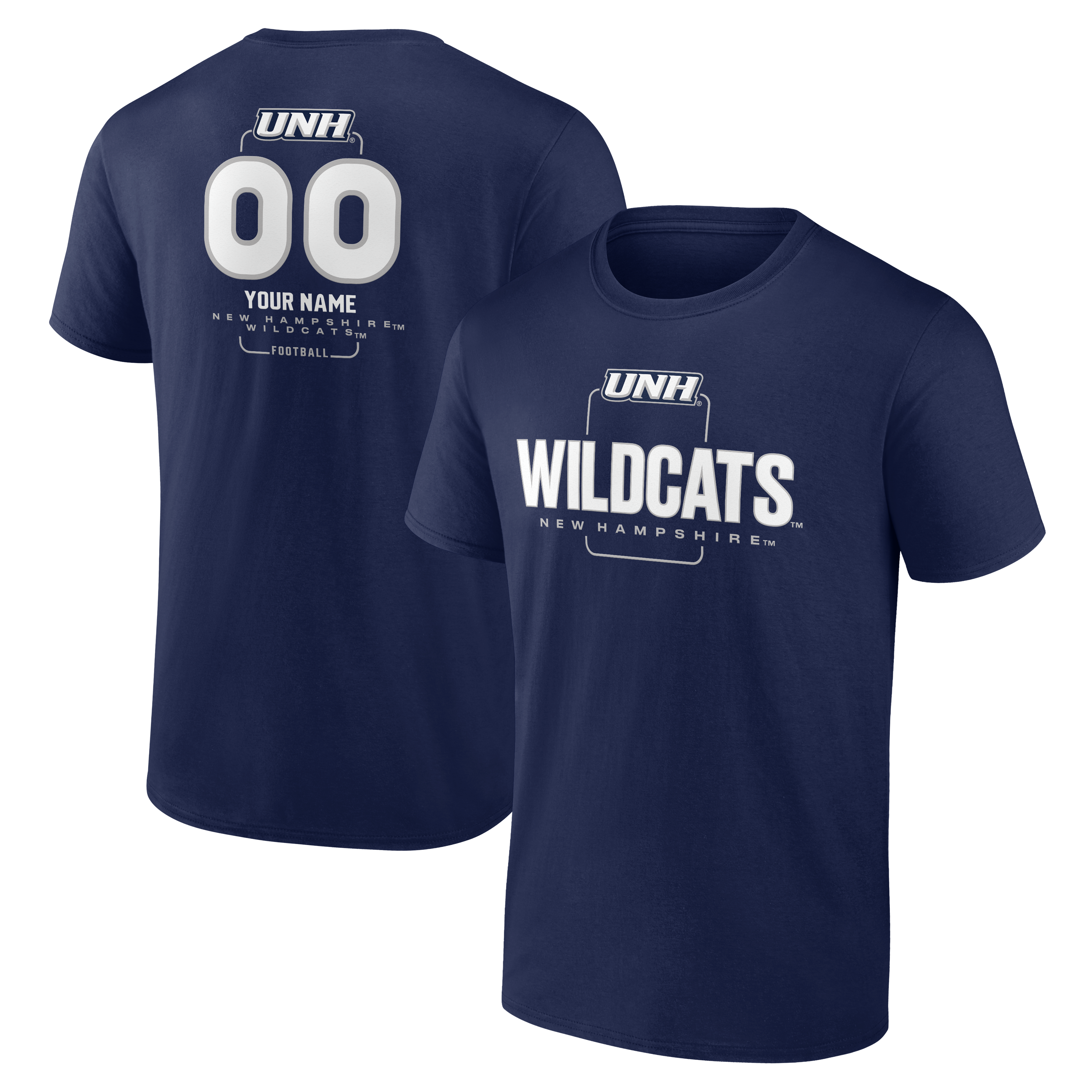 Men’s Navy New Hampshire Wildcats Personalized Name & Number Midfielder T-Shirt Men’s Navy New Hampshire Wildcats Personalized Name & Number Midfielder T-Shirt