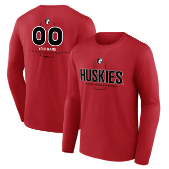 Women's Red Northeastern Huskies Personalized Name & Number Midfielder V-Neck T-Shirt