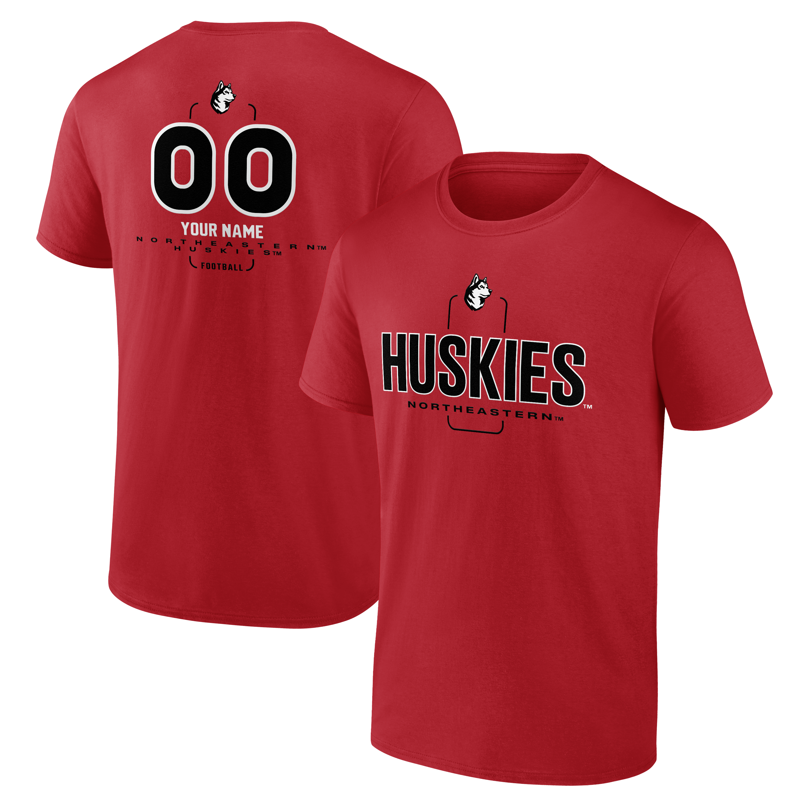 Men’s Red Northeastern Huskies Personalized Name & Number Midfielder T-Shirt Men’s Red Northeastern Huskies Personalized Name & Number Midfielder T-Shirt