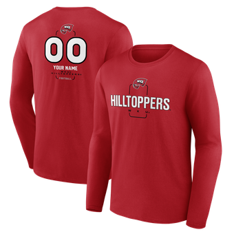 Women's Red Western Kentucky Hilltoppers Personalized Name & Number Midfielder V-Neck T-Shirt