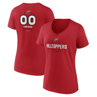 Women's Red Western Kentucky Hilltoppers Personalized Name & Number Midfielder V-Neck T-Shirt