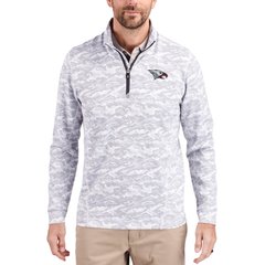 Men's Cutter & Buck  Gray North Carolina Central Eagles Traverse Stretch Eco Camo DryTec Tri-Blend Quarter-Zip Pullover