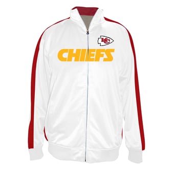 Men's Fanatics White Kansas City Chiefs Big & Tall Tricot Full-Zip Track Jacket