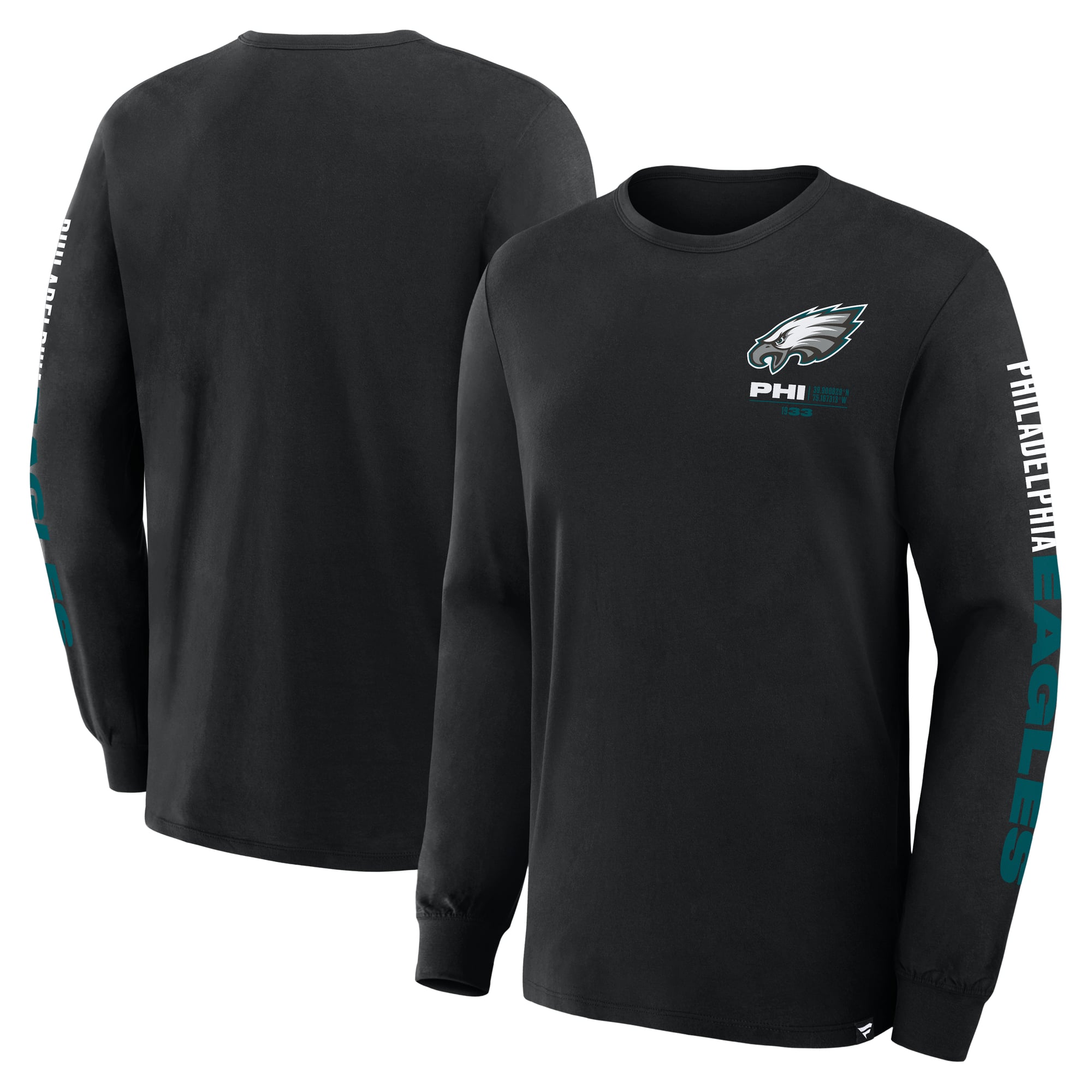 Men's Fanatics Black Philadelphia Eagles Big & Tall Clock Management Legacy Long Sleeve T-Shirt