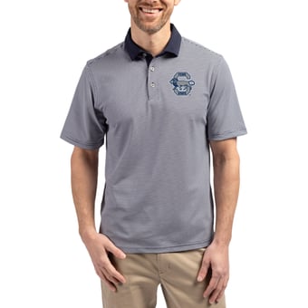 Men's Cutter & Buck  Navy/White Penn State Nittany Lions DryTec Virtue Eco Pique Recycled Polo