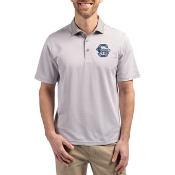 Men's Cutter & Buck  Gray/White Penn State Nittany Lions DryTec Virtue Eco Pique Recycled Polo