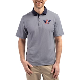Men's Cutter & Buck  Navy/White Auburn Tigers DryTec Virtue Eco Pique Recycled Polo