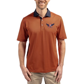Men's Cutter & Buck  Orange/Navy Auburn Tigers DryTec Virtue Eco Pique Recycled Polo